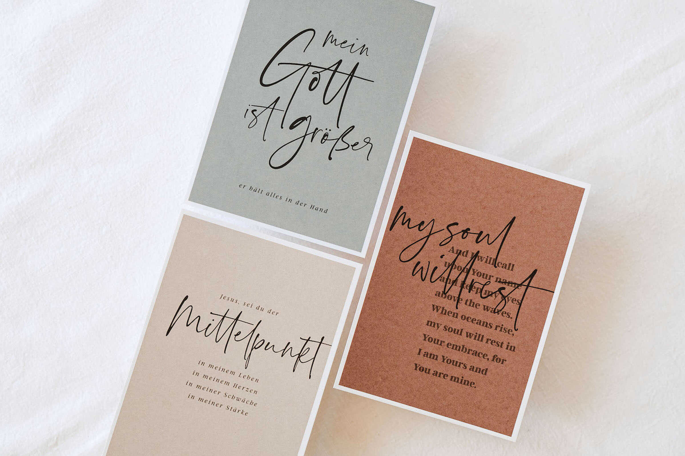 Segenskarten mit christlichen Botschaften, Karten für Glauben, Liebe und Inspiration.